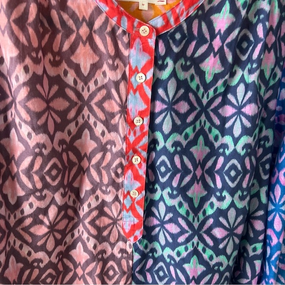 NWOT XiRENA Fiesta Huntley Crew Neck Long Sleeve Blouse Cotton Silk Boho Medium - Picture 6 of 13